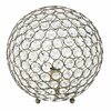 Lalia Home 10in Elipse Medium Metal Crystal Round Sphere Glamorous Orb Table Lamp, Antique Brass LHT-3013-AB